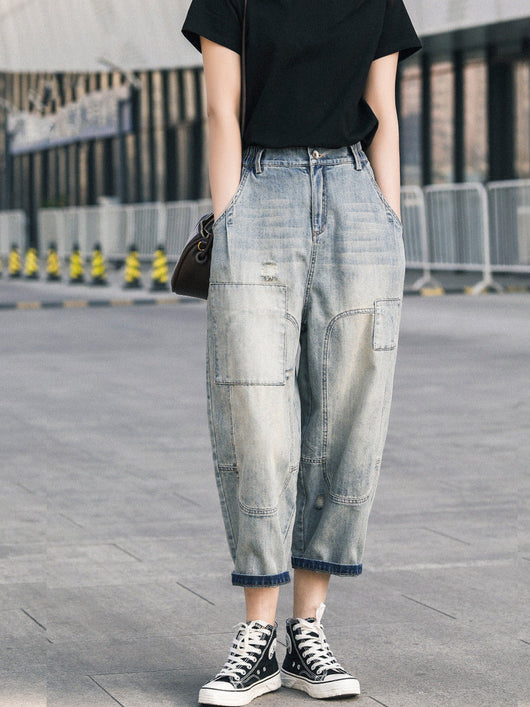 Pantalón Denim Lápiz Holgado con Costuras Decorativas BF Style - Image 11