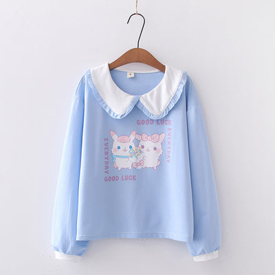 Suéter Estampado Conejo para Mujer - Blusa Cómoda Otoño Invierno