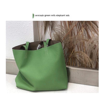 Bolso Tote de Cuero Genuino Doble Cara - Gran Capacidad - Image 6