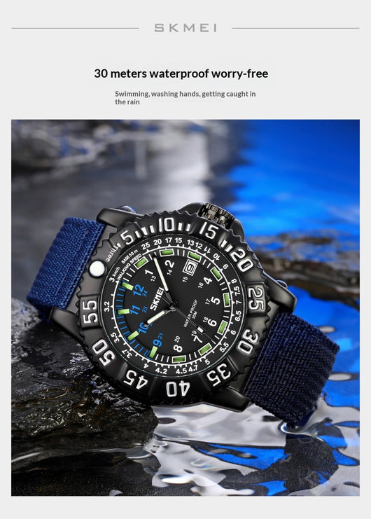 Reloj de Cuarzo Luminoso para Hombre con Calendario y Correa de Nylon - Image 14