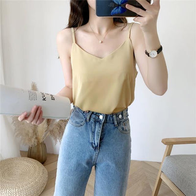 Blusa Suelta de Gasa sin Mangas - Versátil y Cómoda para Capas - Image 11