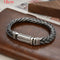 Pulseira Masculina de Prata Esterlina Padrão de Segurança Rabo de Raposa Trançada 18cm