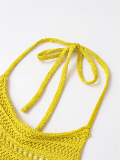 Suéter Tejido Hueco con Escote Halter para Mujer - Image 13
