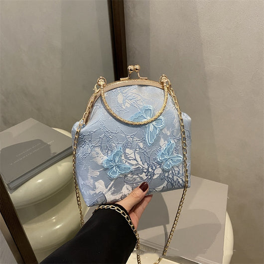 Bolso Messenger Retro de Tela Bordada con Cadena para Mujer - Image 12