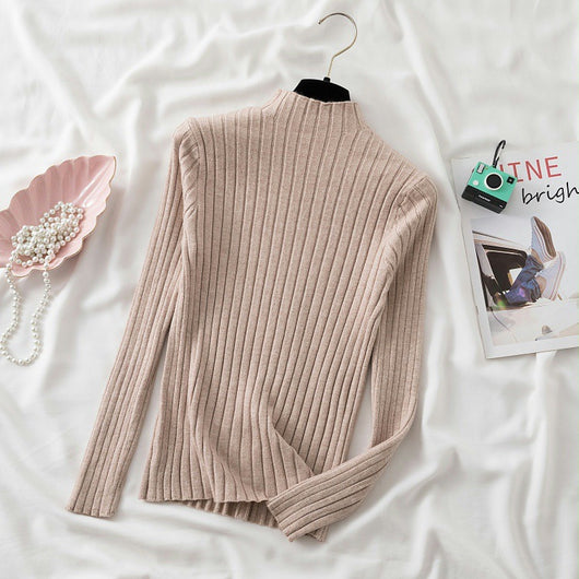 Suéter de Cuello Alto Coreano - Prenda Base Tejida para Otoño e Invierno - Image 15