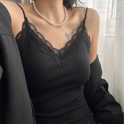 Camisola de Encaje Francés Escote en V para Mujer - Image 6