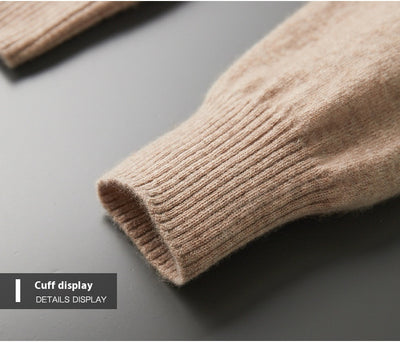 Suéter de Cashmira Trenzado con Cuello Redondo para Hombre - Colección Otoño Invierno - Image 14
