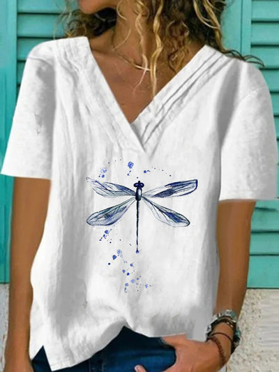 Playera Estampada Cuello V Manga Corta - Image 6