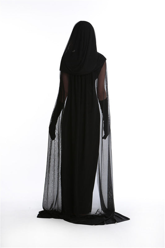 Disfraz de Bruja Gótica Largo Negro - Vestido de Vampira para Halloween y Día de Muertos - Image 2