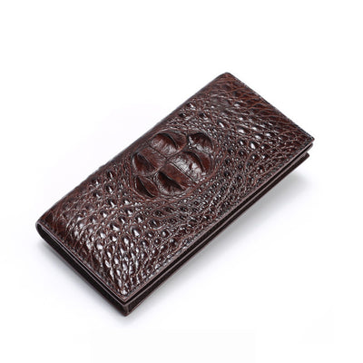 Billetera Larga de Cuero de Cocodrilo y Cuero Vacuno para Hombre - Múltiples Tarjetas - Image 14
