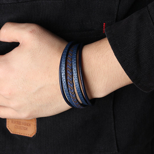 Pulsera Étnica de Cuero Trenzado Hecha a Mano - Estilo Bohemio