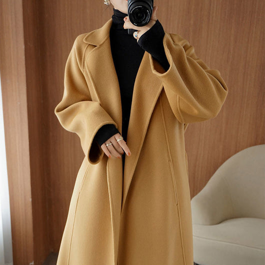 Abrigo Reversible de Cachemira para Mujer - Largo Suelto Oversize - Image 10