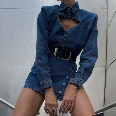 Vestido Camisero Denim Manga Larga Corte A - Image 4