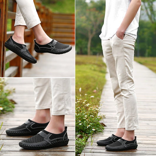 Zapatos de Cuero Hueco con Malla para Hombre - Image 13