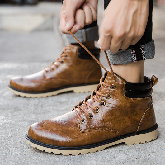 Botas Martin de Caña Alta Estilo Británico con Suela Gruesa y Algodón - Image 5