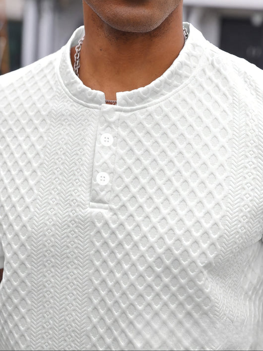 Conjunto Corto de Verano para Hombre con Estampado Jacquard y Cuadros - Image 14