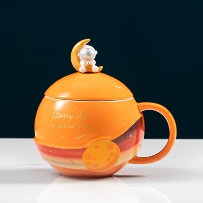 Taza Cerámica Creativa con Cuchara y Tapa Integrada - Image 4