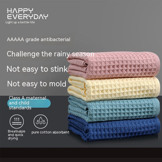 Toalla de Baño Algodón Puro Textura Waffle Absorbente Premium