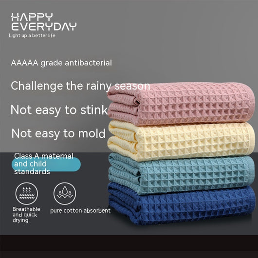 Toalla de Baño Algodón Puro Textura Waffle Absorbente Premium