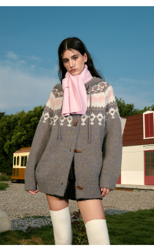 Cardigan Tejido con Capucha para Parejas - Suéter Grueso y Cálido - Image 17