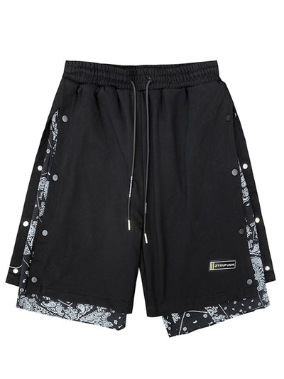Shorts Hip Hop Estilo Hong Kong con Bordado de Flor de Anacardo - Image 2