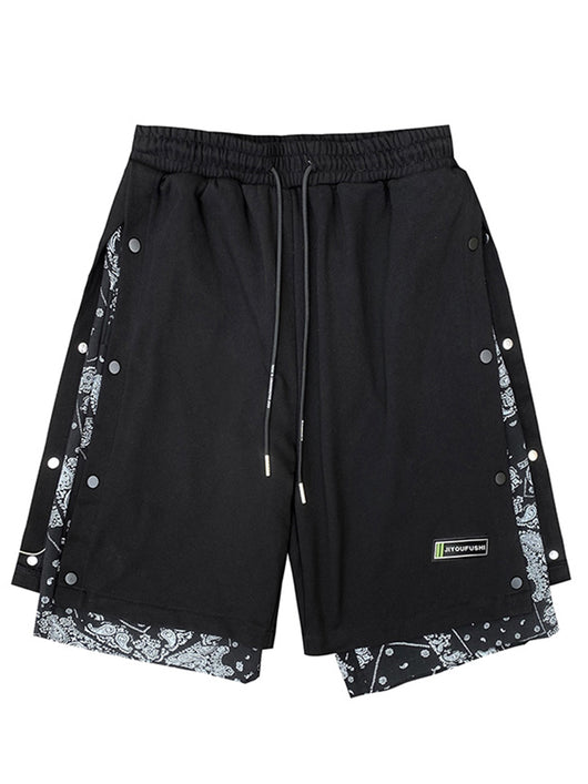 Shorts Hip Hop Estilo Hong Kong con Bordado de Flor de Anacardo - Image 2