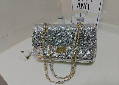 Bolso Clutch Diamond con Pedrería - Cartera de Mano y Crossbody - Image 14