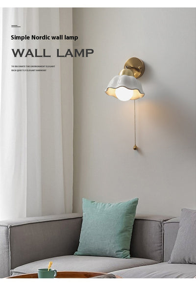 Lámpara de Pared Cerámica Retro Floral para Dormitorio y Pasillos - Image 13