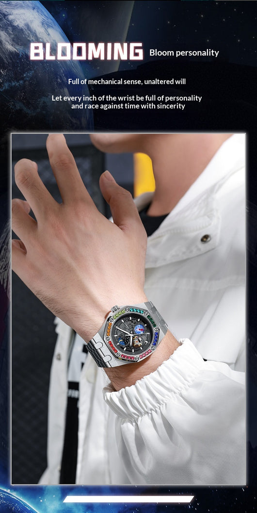 Reloj Mecánico Luminoso Impermeable Hombre - Serie Cielo Estrellado - Image 18