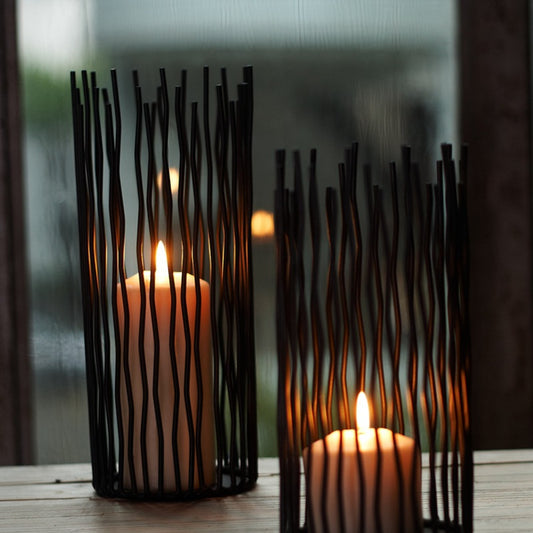 Candelabro Geométrico de Hierro Forjado
