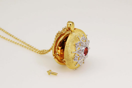 Broche Portafoto Copo de Nieve Plata 925 Oro Rojo Lujo - Image 17