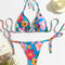 Bikini Estampado con Diseño Split de Personalidad para Mujer