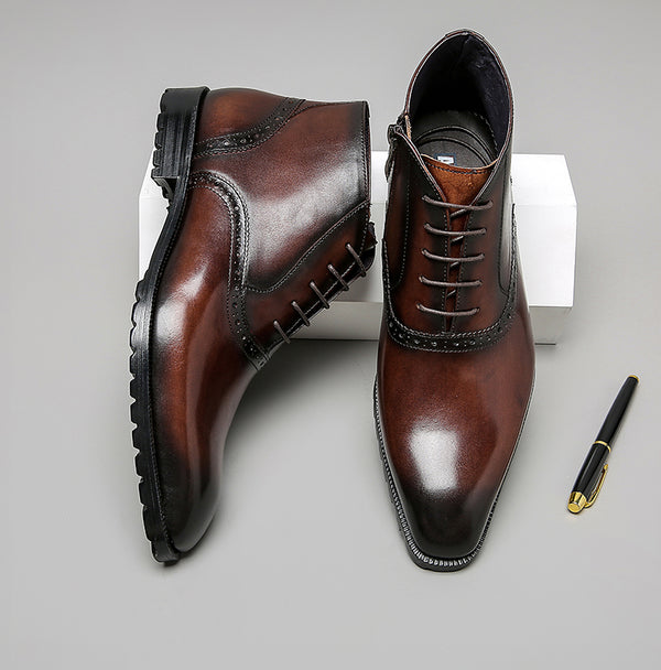 Botas de Cuero Vintage para Hombre Caña Media