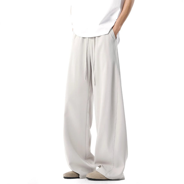 Pantalones Casuales de Corte Elegante con Detalles de Costura para Hombre - Primavera y Verano