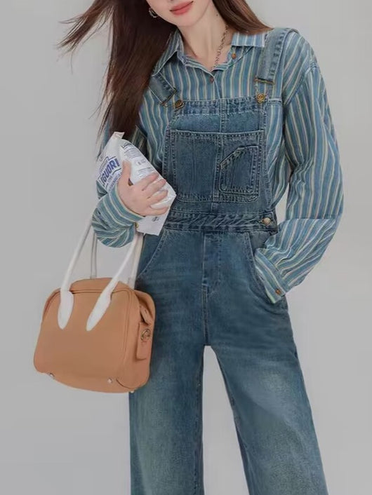 Camisa Vaquera Suelta con Tirantes Azules - Efecto Adelgazante - Image 9