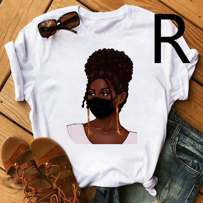 Camiseta Estampada Mujer African Black Girl - Manga Corta - Image 23