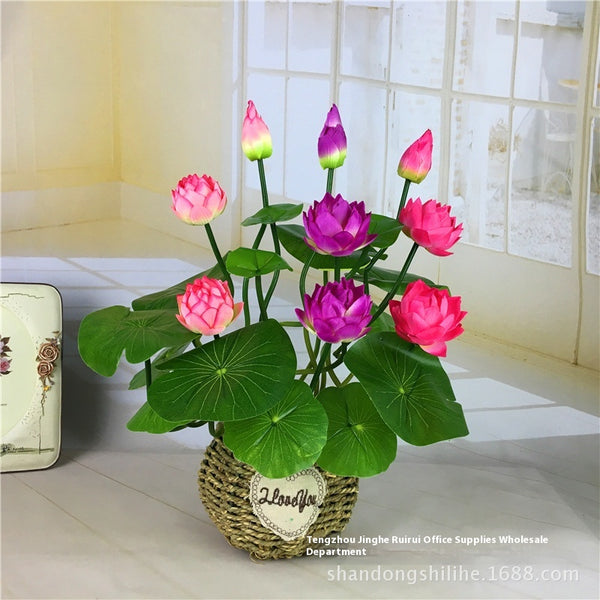 Lirio Acuático Decorativo con Buda para el Hogar