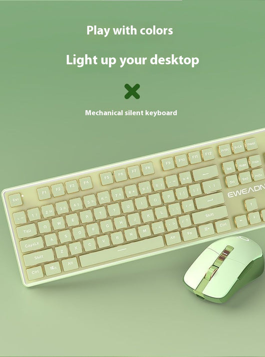 Kit Teclado y Ratón Inalámbrico Mecánico Bluetooth - Diseño Elegante para Oficina - Image 32