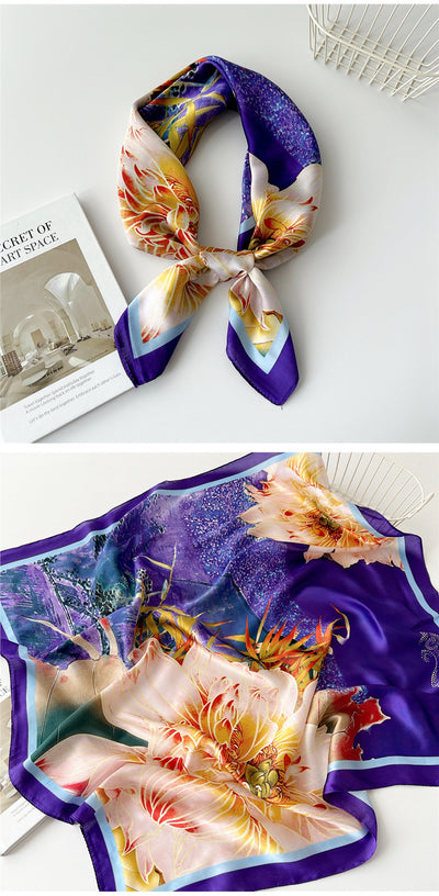Pañuelo de Seda Cuadrado 70cm - Versátil para Primavera y Otoño - Image 44