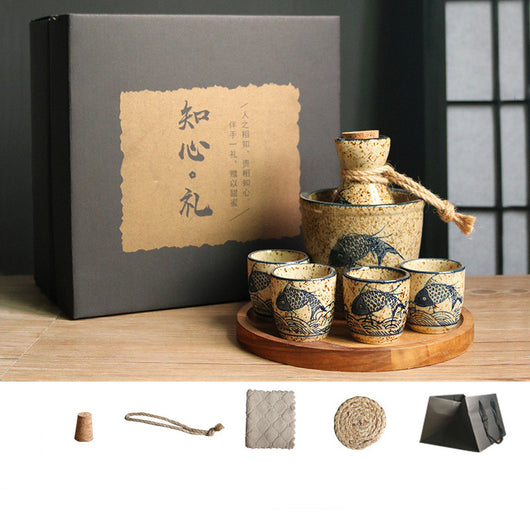 Set Calentador de Sake Retro Japonés con Tazas de Cerámica - Image 42