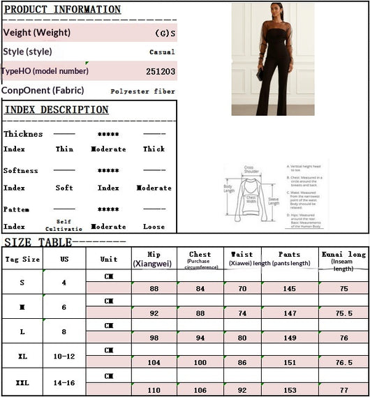 Jumpsuit Elegante de Cintura Alta con Malla y Tubo para Mujer - Image 6