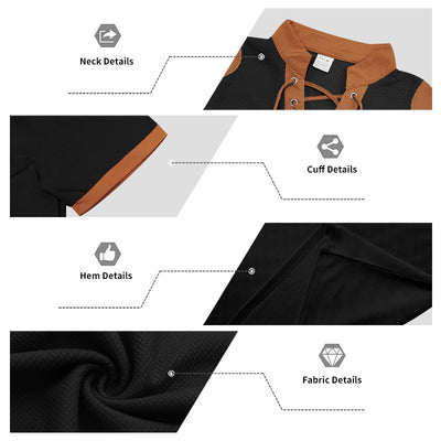 Camiseta Casual Hombre Estilo Medieval con Cuello Cordón - Image 22