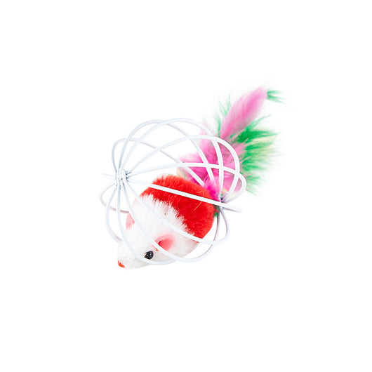 Juguete Interactivo para Gatos con Ratón de Lacado y Jaula de Alambre - Image 5