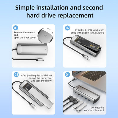 Docking Station USB-C 8 en 1 con Carcasa para Disco Duro SSD - Image 4