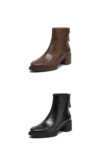 Botas Tobilleras de Cuero Genuino con Tacón Alto - Colección Otoño Invierno - Image 11