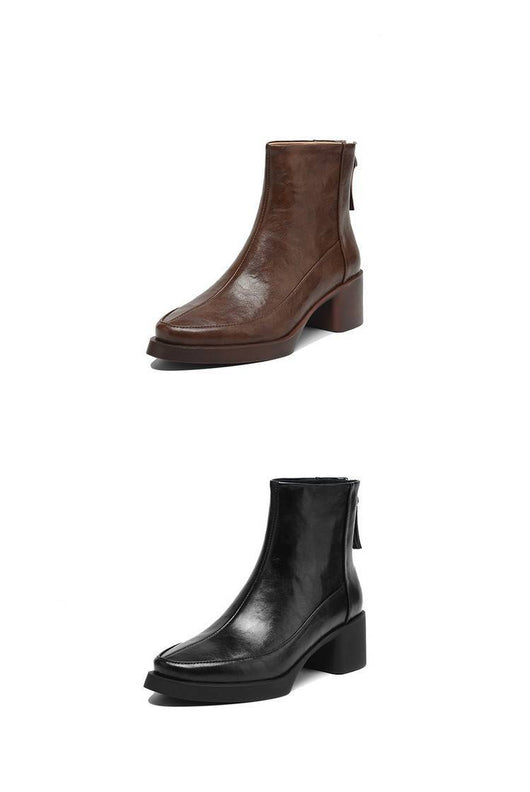 Botas Tobilleras de Cuero Genuino con Tacón Alto - Colección Otoño Invierno - Image 11