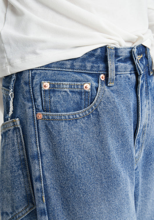Pantalones Vaqueros Azul Desteñido Holgados Premium para Mujer - Image 14