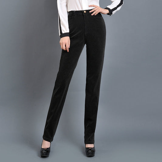 Pantalones de Pana Rectos Elásticos - Comodidad Casual en Algodón