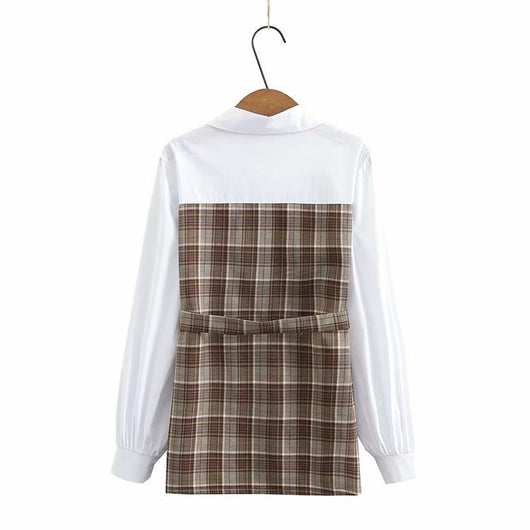 Camisa Cuadriculada de Manga Larga con Diseño Superpuesto - Image 9
