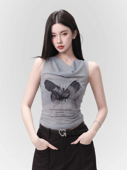 Playera con Estampado de Mariposas Dulce y Única - Image 4
